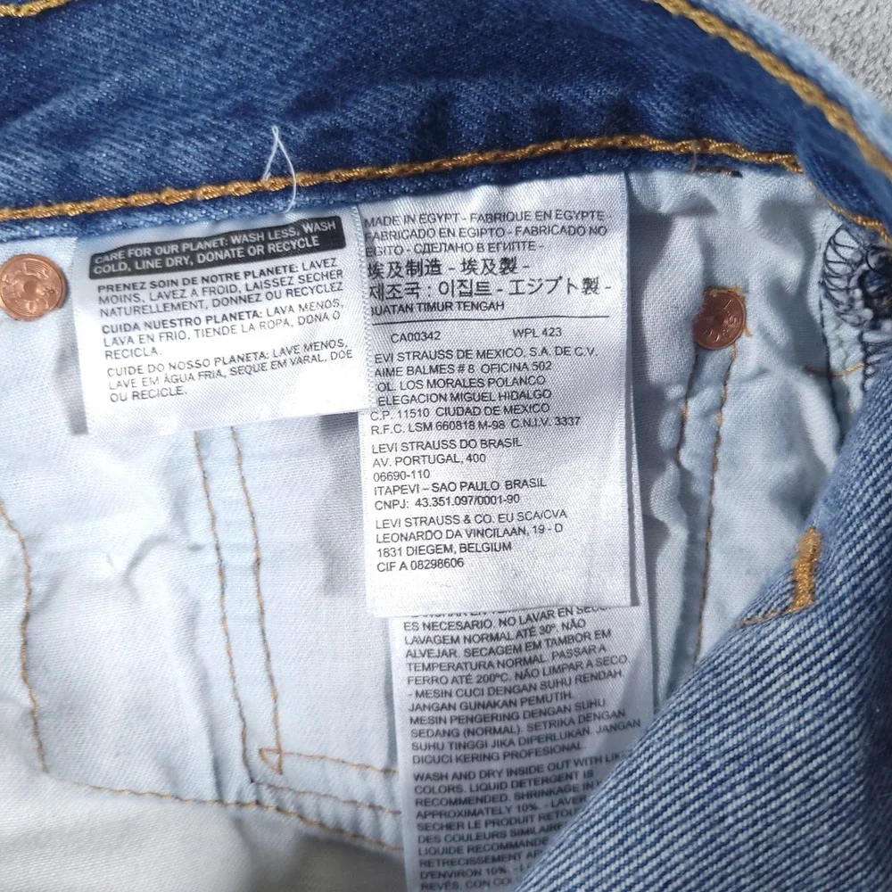 Levi's 501 Jeans Mens 36x30 (Fits 34x28) Blue‎ Button Fly Straight Leg Denim